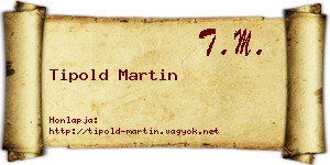 Tipold Martin névjegykártya